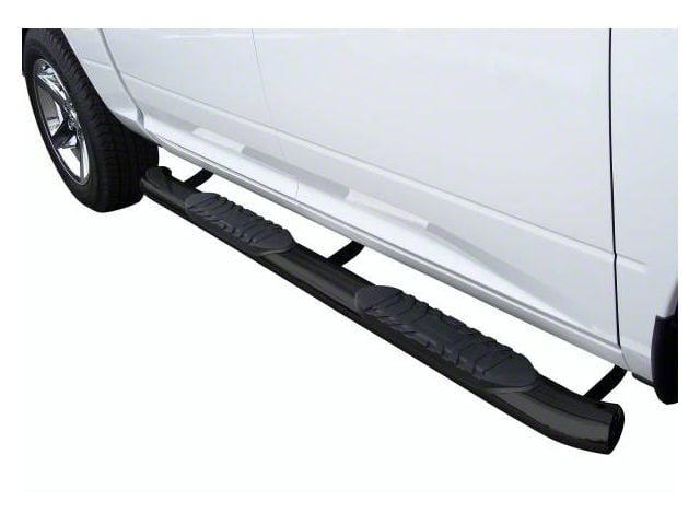 5-Inch Premium Oval Side Step Bars; Semi-Gloss Black (17-24 F-350 Super Duty SuperCab)