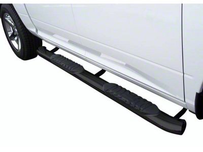 5-Inch Premium Oval Side Step Bars; Semi-Gloss Black (17-24 F-350 Super Duty SuperCrew)