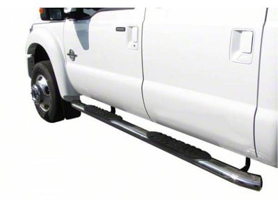 5-Inch Premium Oval Side Step Bars; Stainless Steel (11-16 F-350 Super Duty SuperCrew)