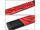 5-Inch Running Boards; Black and Red (17-24 F-350 Super Duty SuperCrew)
