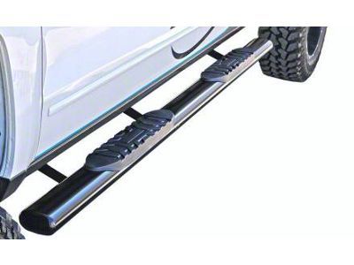 5-Inch Straight Oval Side Step Bars; Semi-Gloss Black (11-16 F-350 Super Duty SuperCab)