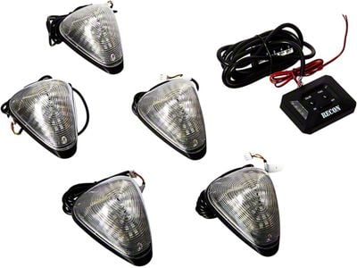 5-Piece Amber and White Strobe LED Roof Cab Lights; Clear Lens (11-16 F-350 Super Duty)