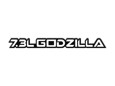 7.3L Godzilla Badge; Gloss White (20-24 7.3L F-350 Super Duty)