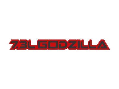 7.3L Godzilla Badge; Matte Reflective Black (20-24 7.3L F-350 Super Duty)