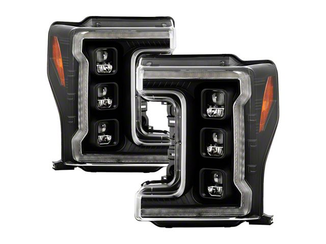 APEX Series Sequential Turn Signal Full LED Headlights; Chrome Housing; Clear Lens (17-18 F-350 Super Duty w/ Factory Halogen Headlights)