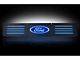 Billet Front Door Sill Plates with Ford Logo; Black Finish with Blue Illumination (11-16 F-350 Super Duty)