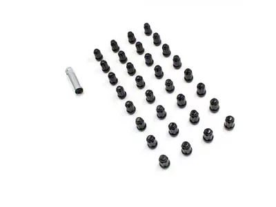 Black 6-Spline Lug Nut Kit; 14mm x 1.5; Set of 32 (04-25 F-350 Super Duty)