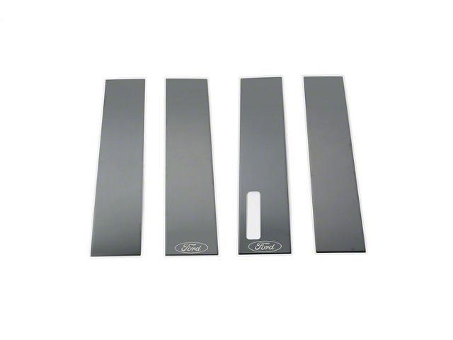 Putco Black Platinum Pillar Posts with Ford Logo (17-22 F-350 Super Duty SuperCab, SuperCrew)