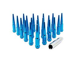 Blue Spike Lug Nut Kit; 14mm x 1.5; Set of 32 (05-25 F-350 Super Duty)