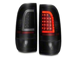 C-Light Bar Style LED Tail Lights; Black Housing; Smoked Lens (99-07 F-350 Super Duty)