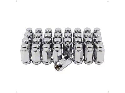 Chrome Bulge Acorn Lug Nut Kit; 14mm x 1.5; Set of 32 (04-25 F-350 Super Duty)