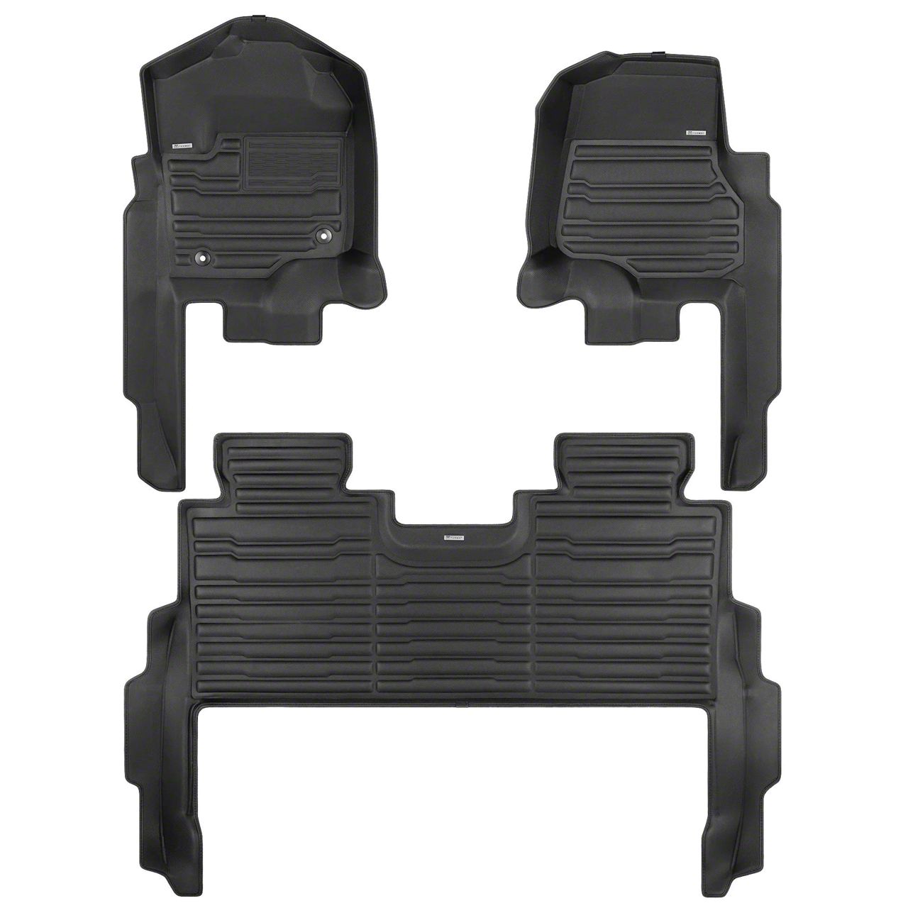 F-350 Super Duty Custom Front And Rear Floor Mats; Black (17-24 F-350 ...