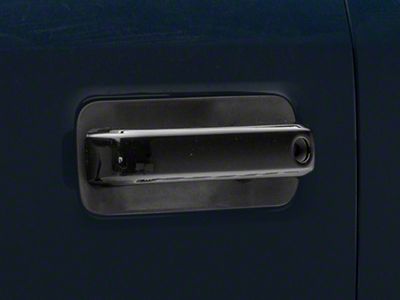 Chrome Delete Door Handle Covers; Gloss Black (17-22 F-350 Super Duty)