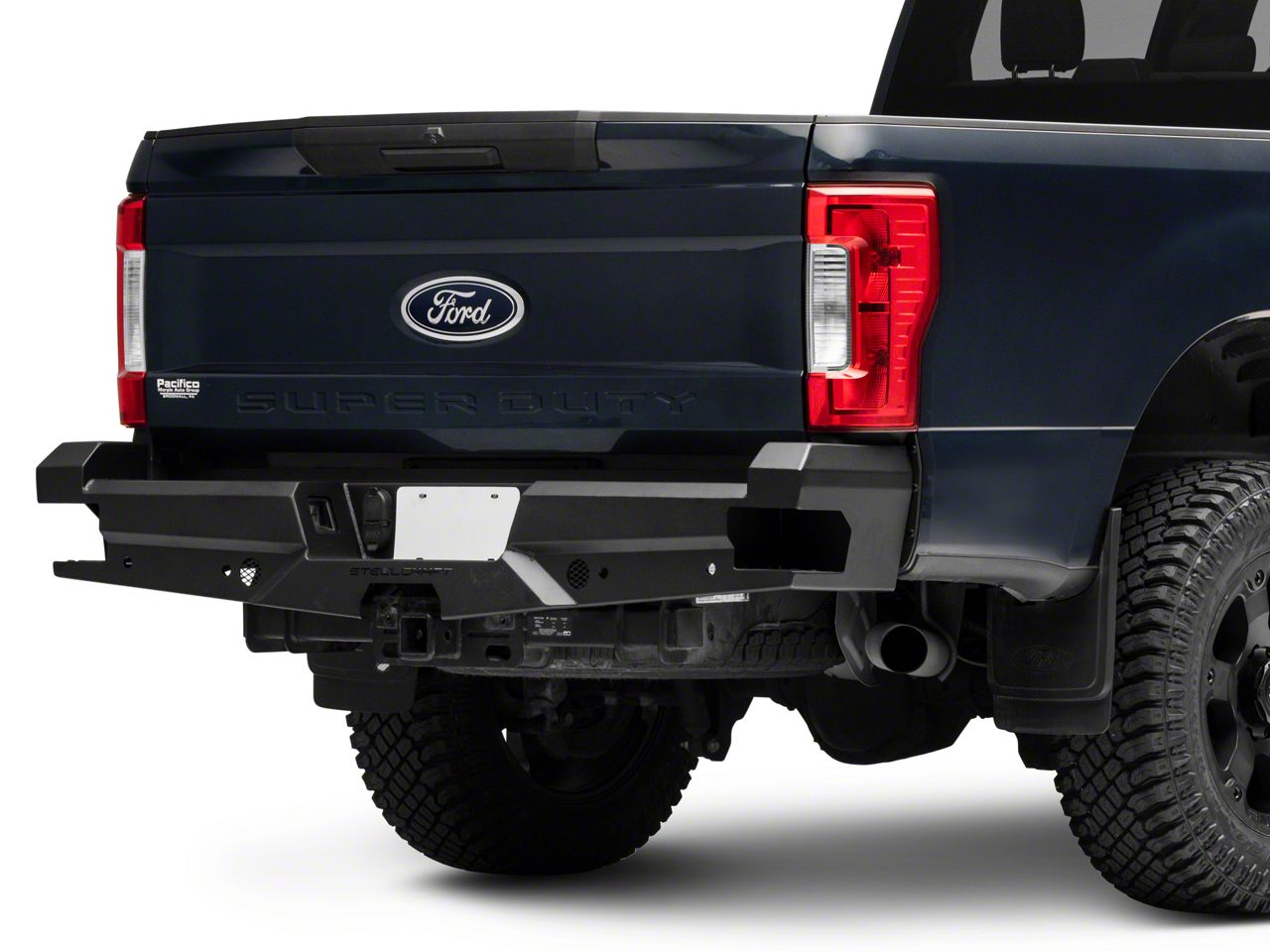 F-350 Super Duty Elevation Rear Bumper; Fine Textured Black (17-22 F ...