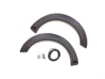 Elite Series Rivet Style Fender Flares; Front; Textured Black (08-10 F-350 Super Duty SRW)