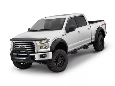 Elite Series Rivet Style Fender Flares; Front and Rear; Smooth Black (99-07 F-350 Super Duty SRW)