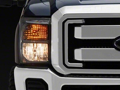 Factory Style Headlights with Clear Corners; Chrome Housing; Clear Lens (11-16 F-350 Super Duty)