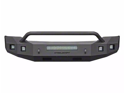 Fortis Front Bumper with Hoop; Textured Black (11-16 F-350 Super Duty)