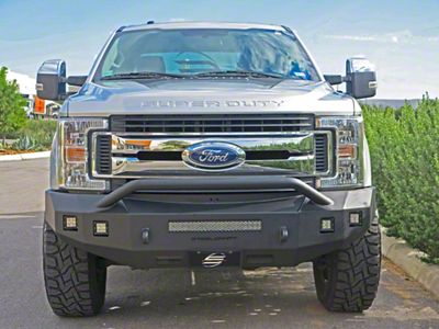 Fortis Front Bumper with Hoop; Textured Black (17-22 F-350 Super Duty)