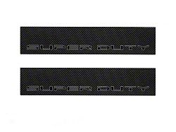 Front Door Sill Protection with Super Duty Logo; Raw Carbon Fiber; Black and Gray (17-25 F-350 Super Duty)