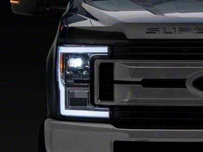 Full LED Headlights; Chrome Housing; Clear Lens (17-19 F-350 Super Duty w/ Factory Halogen Headlights)