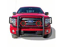 Grille Guard with 7-Inch Round LED Lights; Black (11-16 F-350 Super Duty)