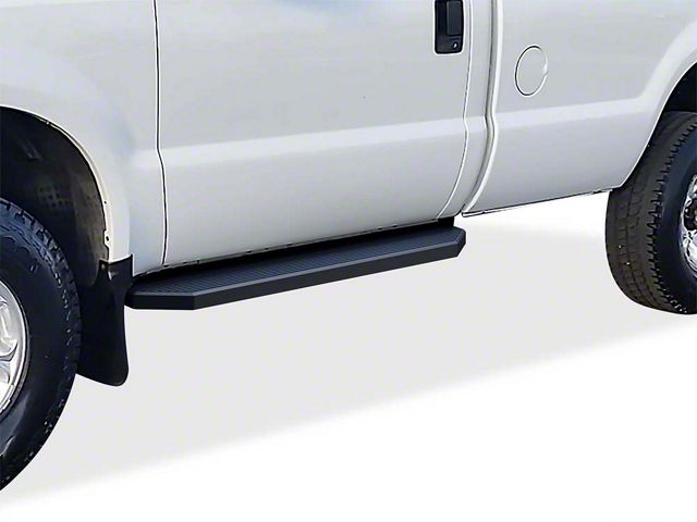 H-Style Running Boards; Black (11-16 F-350 Super Duty Regular Cab)