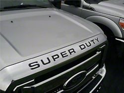 Hood Insert Letters; Gloss Black (11-16 F-350 Super Duty)