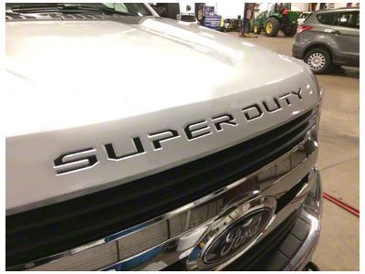 Hood Insert Letters; Gloss Black (17-22 F-350 Super Duty)