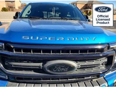 Hood Insert Letters; Silver Metallic (17-22 F-350 Super Duty)