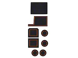 Interior Cup Holder Foam Inserts; Black/Orange (17-20 F-350 Super Duty)