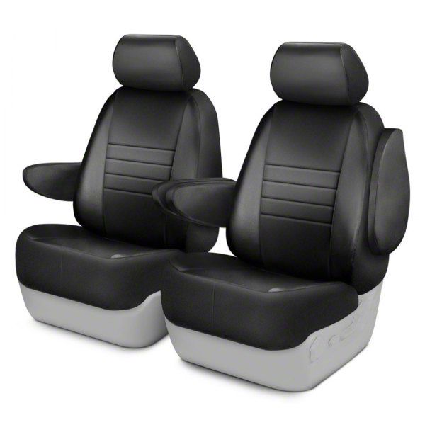 F-350 Super Duty LeatherLite Series Front Seat Covers; Black (11-16 F ...