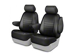 Fia LeatherLite Series Front Seat Covers; Black (17-24 F-350 Super Duty w/ Bucket Seats)