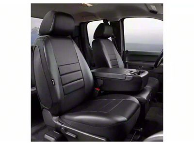 LeatherLite Series Front Seat Covers; Black (11-16 F-350 Super Duty w/ Bench Seat)