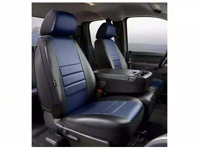 Fia LeatherLite Series Front Seat Covers; Blue (17-24 F-350 Super Duty w/ Bench Seat)