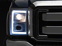 LED C-Bar Projector Style Headlights; White Housing; Clear Lens (11-16 F-350 Super Duty)