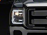 Raxiom LED Projector Headlights with Switchback Turn Signals; Chrome Housing; Clear Lens (11-16 F-350 Super Duty)