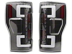 LED Tail Lights; Black Housing; Clear Lens (17-18 F-350 Super Duty w/ Factory LED BLIS Tail Lights)