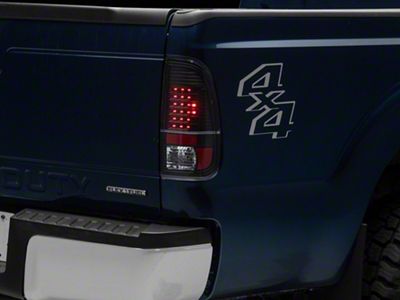 LED Tail Lights; Black Housing; Clear Lens (11-16 F-350 Super Duty)