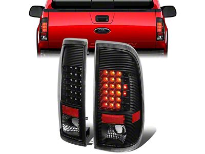 LED Tail Lights; Black Housing; Clear Lens (11-16 F-350 Super Duty)