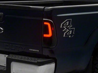 LED Tail Lights; Black Housing; Smoked Lens (11-16 F-350 Super Duty)