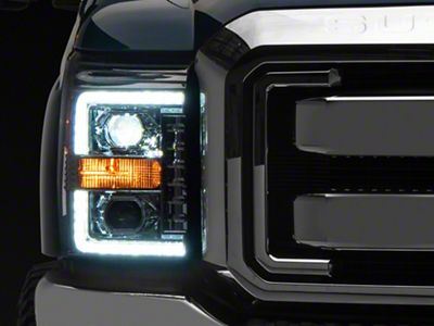 AlphaRex LUXX-Series LED Projector Headlights; Chrome Housing; Clear Lens (11-16 F-350 Super Duty)