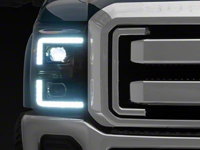 AlphaRex LUXX-Series LED Projector Headlights; Black Housing; Clear Lens (11-16 F-350 Super Duty)