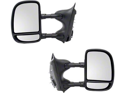 Manual Non-Heated Towing Mirrors; Textured Black (99-07 F-350 Super Duty)