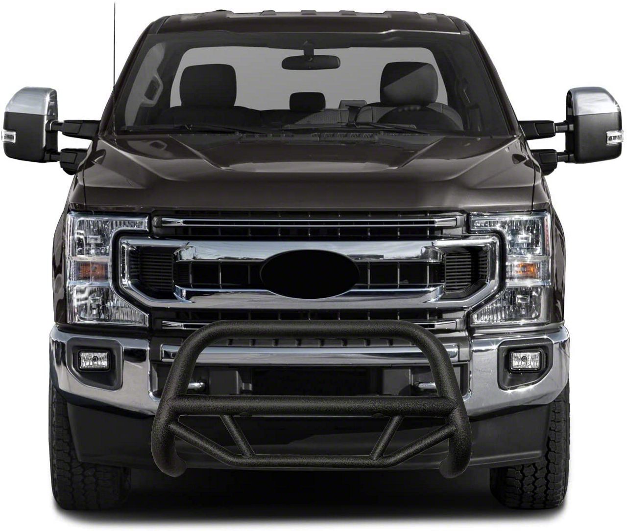 F-350 Super Duty Max T Bull Bar with 5.30-Inch Black Round Flood LED ...