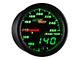 MaxTow Transmission Temperature Gauge; Black and Green (Universal; Some Adaptation May Be Required)