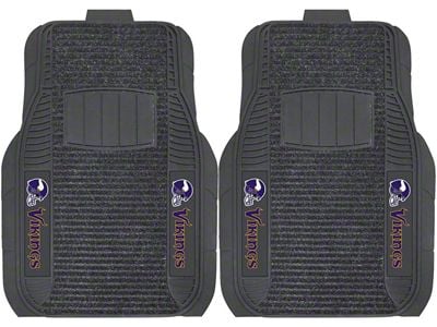 Molded Front Floor Mats with Minnesota Vikings Logo (Universal; Some Adaptation May Be Required)