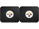 Molded Rear Floor Mats with Pittsburgh Steelers Logo (Universal; Some Adaptation May Be Required)