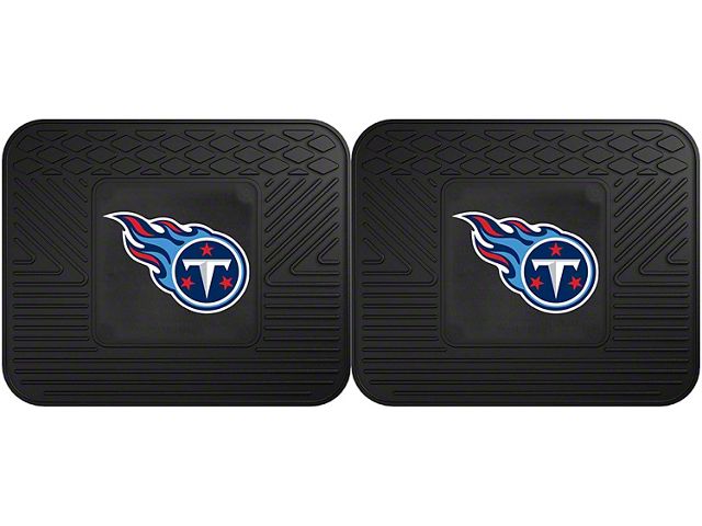 Molded Rear Floor Mats with Tennessee Titans Logo (Universal; Some Adaptation May Be Required)