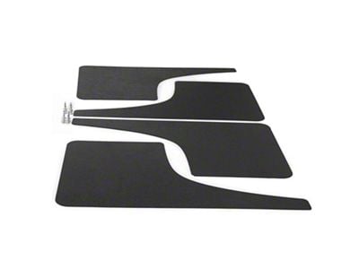 Mud Flaps; Front and Rear; Satin Black Ice Vinyl (17-24 F-350 Super Duty SRW)